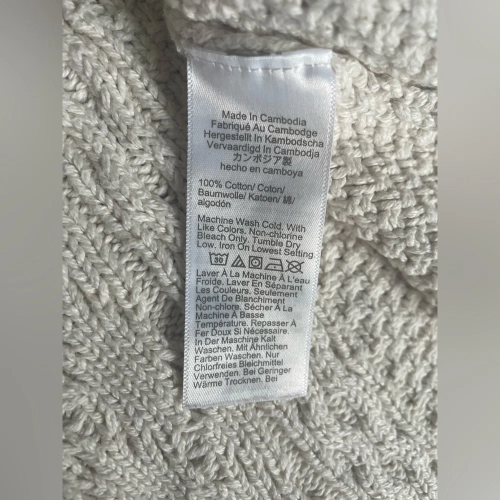 J. Crew Women's Ivory Cable Knit Crew Neck Sweater | women’s XL - Picture 5 of 6